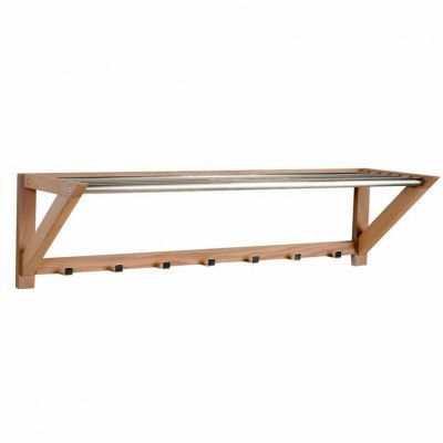 ROWICO rektangulär Confetti hatthylla med 8 krokar - naturlig ek och metall (100cm)