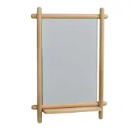 ROWICO Rektangulär Milford Väggspegel med Hylla - Spegelglas och Naturlig Ek (74 x 52 cm)