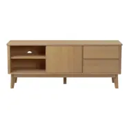 ROWICO Yumi TV-bord - Lackad Ek, 2 Lådor, 1 Hylla, 1 Lucka
