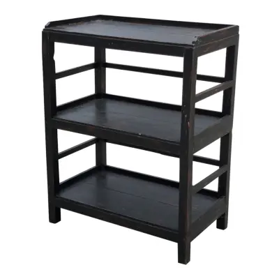 SJÄLSÖ NORDISK rektangulär bokhylla i trä - svart återvunnet trä