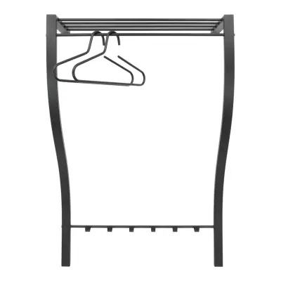 SPINDER DESIGN Carve klädhängare, med hylla, hängstång och 6 krokar - svart stål