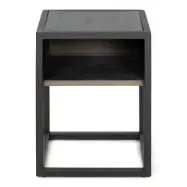 SPINDER DESIGN Diva One-Nightstand sängbord, m. 1 hylla - oljad ek och svart stål (40x40)