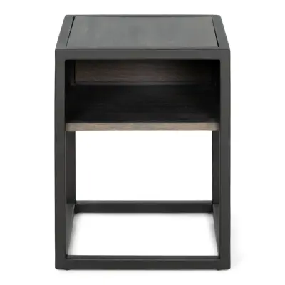 SPINDER DESIGN Diva One-Nightstand sängbord, m. 1 hylla - oljad ek och svart stål (40x40)