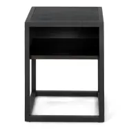 SPINDER DESIGN Diva One-Nightstand sängbord, m. 1 hylla - svart ek och svart stål (40x40)
