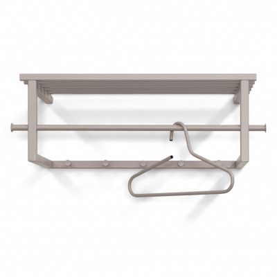 SPINDER DESIGN Marco Color Edition hatthylla, w. 5 krokar och 1 hängstång - silkeslent taupe stål