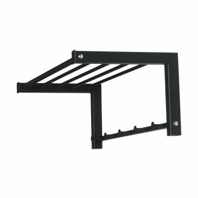 SPINDER DESIGN rektangulär Bergum klädhängare med hylla - svart stål