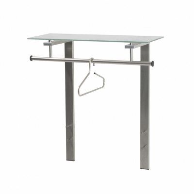 SPINDER DESIGN Rektangulär Dutch Klädhängare, med 1 Hylla - Glas och Grått Stål