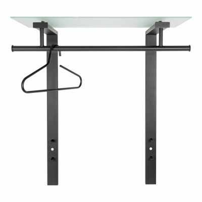 SPINDER DESIGN Rektangulär Dutch Klädhängare, med 1 Hylla - Glas och Svart Stål