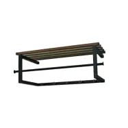 SPINDER DESIGN rektangulär Marco hatthylla, med 5 krokar och hängstång - Massiv ek och svart stål