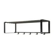 SPINDER DESIGN rektangul&auml;r Rex Blacksmith hatthylla, med 5 krokar - st&aring;l