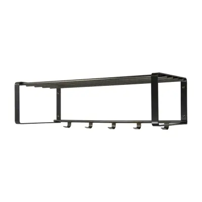 SPINDER DESIGN rektangulär Rex Blacksmith hatthylla, med 5 krokar - stål