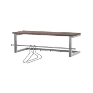 SPINDER DESIGN rektangulär Rezzo hatthylla, med 5 krokar och hängstång - stål