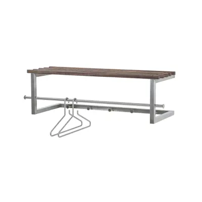 SPINDER DESIGN rektangulär Rezzo hatthylla, med 5 krokar och hängstång - stål