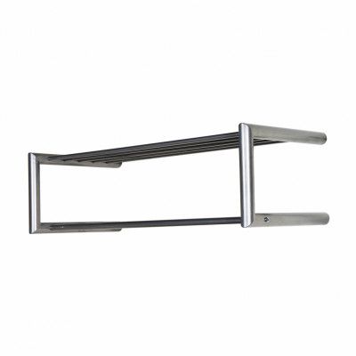 SPINDER DESIGN rektangulär Smooth hatthylla, med hängstång - grått stål