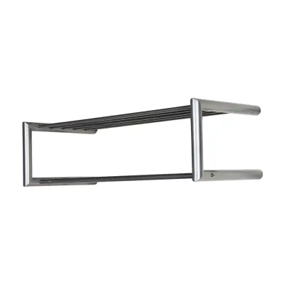SPINDER DESIGN rektangulär Smooth hatthylla, med hängstång - grått stål