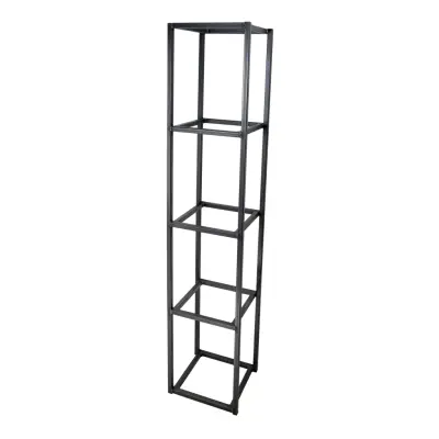 SPINDER DESIGN rektangulär Tampa Blacksmith bokhylla, med 4 hyllor - stål