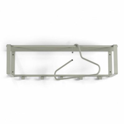 SPINDER DESIGN Rex hatthylla, med 1 hylla och 5 krokar - dammgrönt stål (70x19)