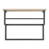 SPINDER DESIGN Rizzoli entréarrangemang, med 10 krokar, hängstång och trähylla, liten - svart stål