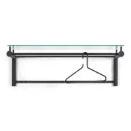 SPINDER DESIGN Suza Hatthylla, med 5 Krokar och Glashylla - Svart Stål