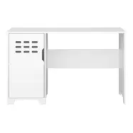 STEENS Loki skrivbord f&ouml;r ton&aring;ringar, w. 1 d&ouml;rr och 1 hylla - vit MDF