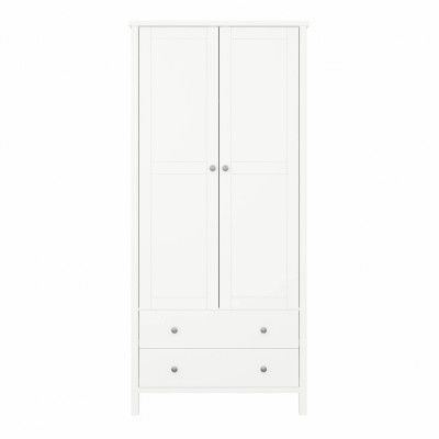 STEENS Tromsö garderob, m. 2 dörrar, 1 hylla, 2 lådor, 1 hängstång - vit MDF