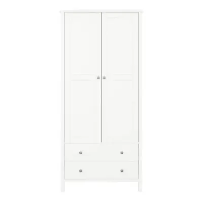 STEENS Tromsö garderob, m. 2 dörrar, 1 hylla, 2 lådor, 1 hängstång - vit MDF