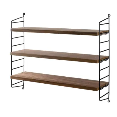 Hylla Pocket String svart/valnöt