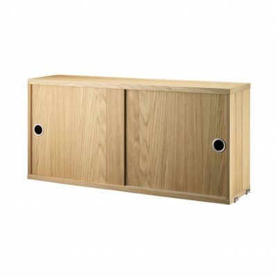 Skåp m skjutdörrar 78x20x37 ek