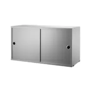 Skåp m skjutdörrar 78x30x42 grå