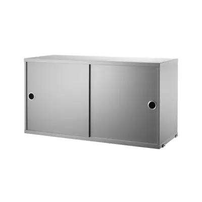 Skåp m skjutdörrar 78x30x42 grå