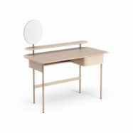 Swedese Luna skrivbord med låda, hylla och spegel Ek vitpigmenterad
