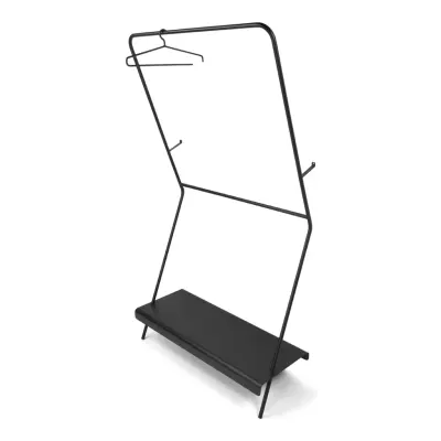 SPINDER DESIGN James klädställ, med hylla - svart stål (B:91,5)