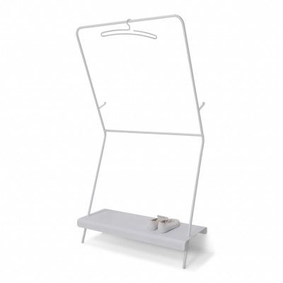 SPINDER DESIGN James klädställ, med hylla - vit stål (B:91,5)