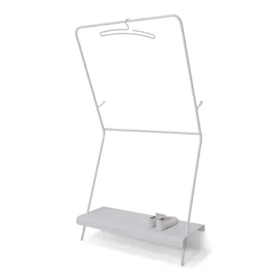 SPINDER DESIGN James klädställ, med hylla - vit stål (B:91,5)
