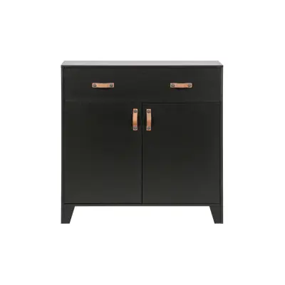 TRÄ Dian byrå, w. 2 luckor, 1 låda och 1 hylla - svart furu