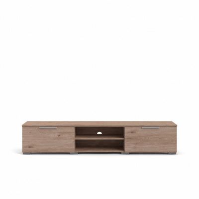 TVILUM Match TV-bord, med 1 Hylla och 2 Lådor - Naturfolie och Plast (172,7 x 39,9 cm)