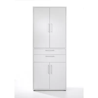 TVILUM Prima skåp - vit laminat, 4 dörrar och 2 lådor