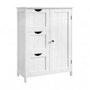 VASAGLE Badrumsförvaringsskåp, golvskåp med 3 stora lådor och 1 justerbar hylla, 60 x 30 x 81 cm, vit BBC49WT