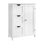 VASAGLE Badrumsförvaringsskåp, golvskåp med 3 stora lådor och 1 justerbar hylla, 60 x 30 x 81 cm, vit BBC49WT