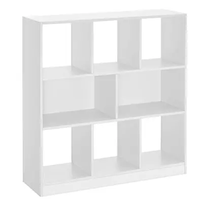 VASAGLE Bokhylla, träbokhylla medöppna kuber, fristående förvaringsenhet för vardagsrum, sovrum, barnrum, 97,5 x 30 x 100 cm, vit LBC52WT
