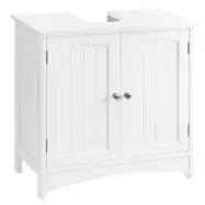 VASAGLE Elmea badrumsskåp, m. 2 dörrar, 1 hylla, 1 fack - vit MDF