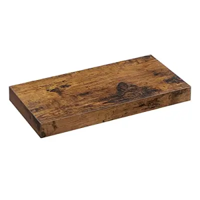 VASAGLE flytande hylla, vägghylla för böcker, foton, samlarföremål, väggmonterad kontorshylla, 40 x 20 x 3,8 cm, MDF, för vardagsrum, kök, hall, sovrum, badrum, rustikbrun LWS24BX
