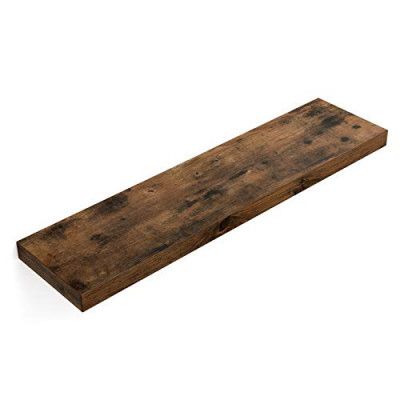 VASAGLE flytande hylla, vägghylla för foton, dekorationer, i vardagsrum, kök, hall, sovrum, badrum, rustikbrun LWS28BX