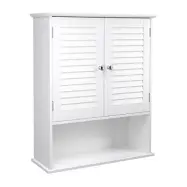 VASAGLE väggskåp för badrum, m. 2 dörrar, 1 hylla, 1 fack - vit MDF