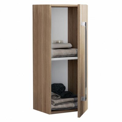 VCM NORDIC 3 väggskåp, med 1 dörr och 1 hylla - naturlig melamin