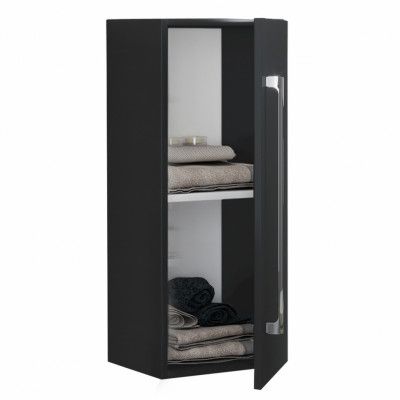 VCM NORDIC 3 väggskåp, med 1 dörr och 1 hylla - svart melamin