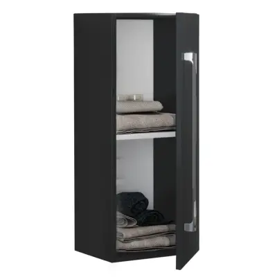 VCM NORDIC 3 väggskåp, med 1 dörr och 1 hylla - svart melamin