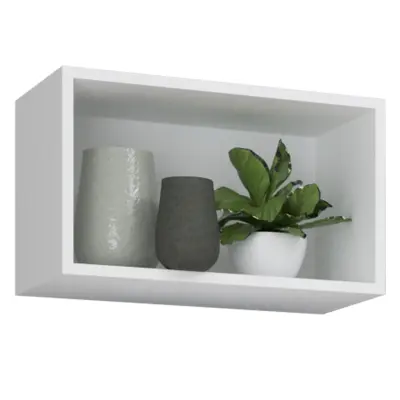 VCM NORDIC Arila vägghylla, rektangulär - vitt trä