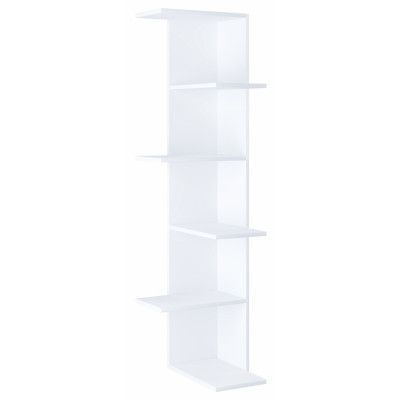 VCM NORDIC Balos XL hörnvägghylla - vitt trä