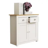 VCM NORDIC Balusa L byrå, m. 2 luckor, 2 lådor och 1 hylla - vit/naturträ